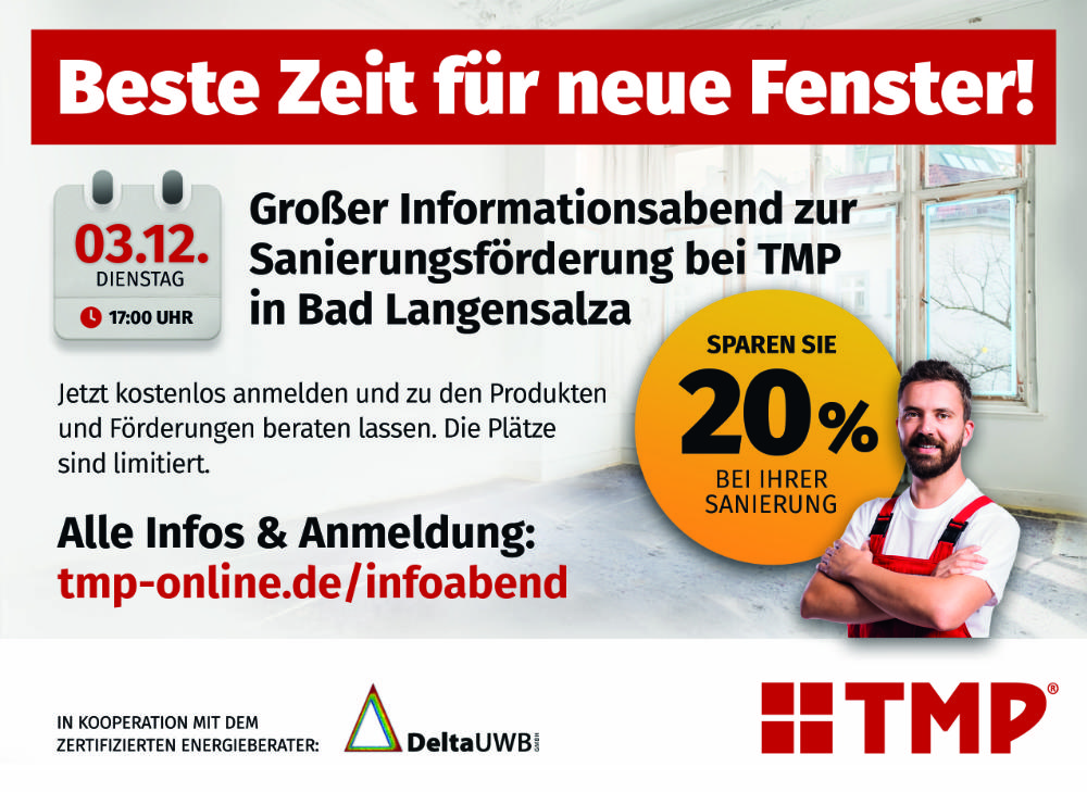 Energieberatung und Fensterförderung bei TMP in Bad Langensalza